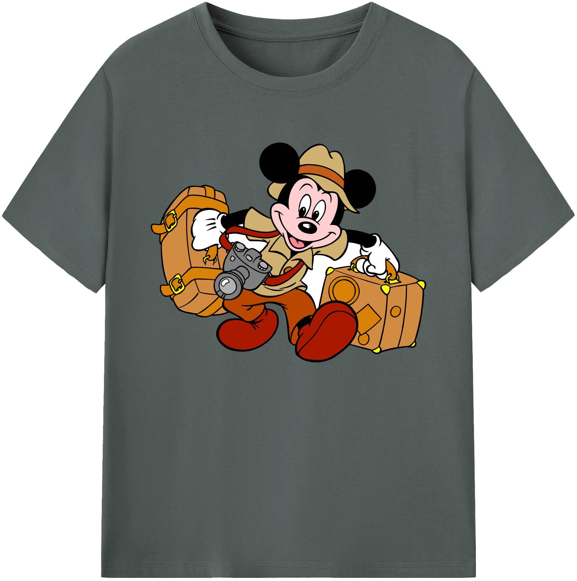 ミッキーマウス Mickey Mouse 綿100％ メンズ半袖Tシャツ｜肌触りやわらか＆通気性